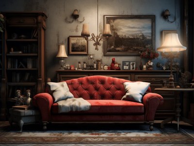 Red Couch In The Room