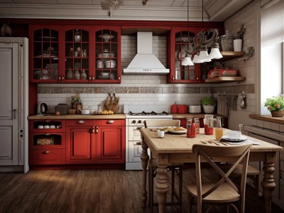 Red Painted Cupboard