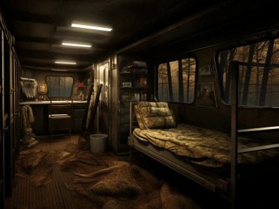 Room In A Train With A Bed