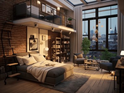 Urban Loft Bedroom With Windows