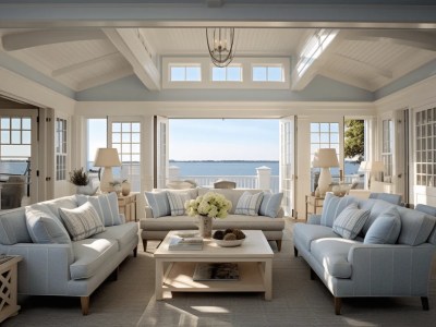View Over The Water Into A Living Room